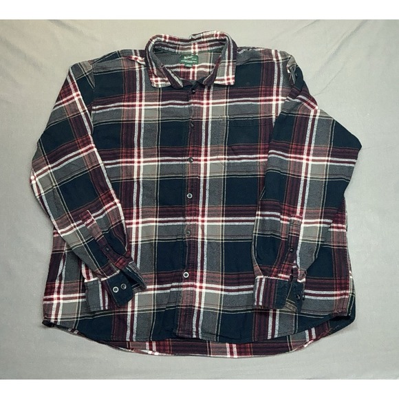 Woolrich Other - Woolrich Shirt Mens 3XLT Gray Red Heathered Tall Plaid Flannel Lumberjack Cabin